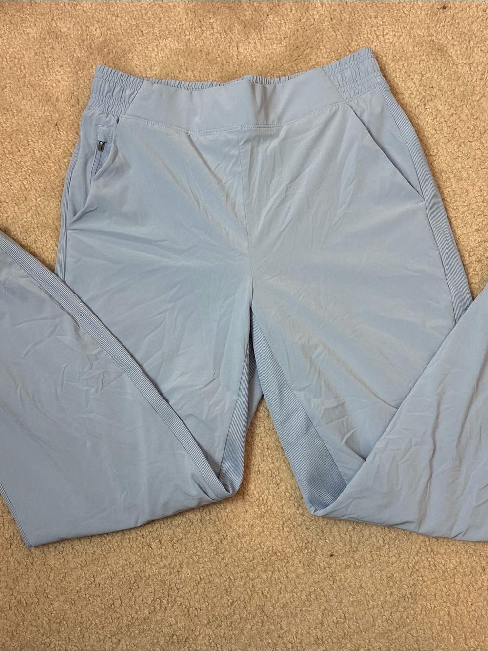 Athleta Brooklyn Lined Jogger Ribbed Zipper Pockets Ankle